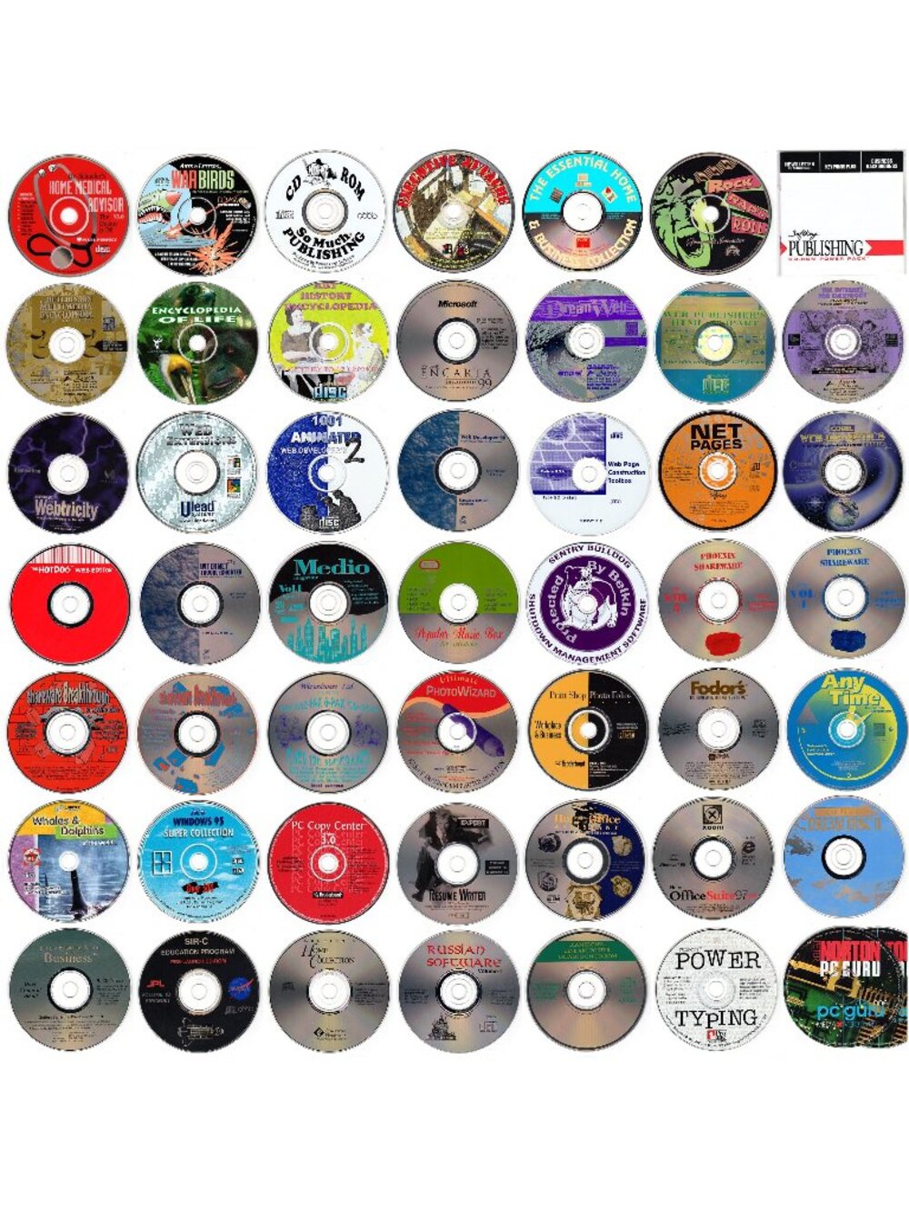50 MISC CD-ROM LOT #4 - PC Software Lot CLEARANCE - NEW or LIKE NEW in Sleeves